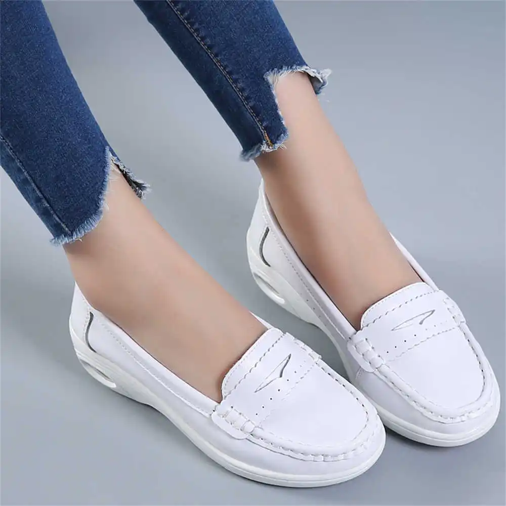 Asian Street Fashion Girls - Thick Sole Slipon White Trainers For