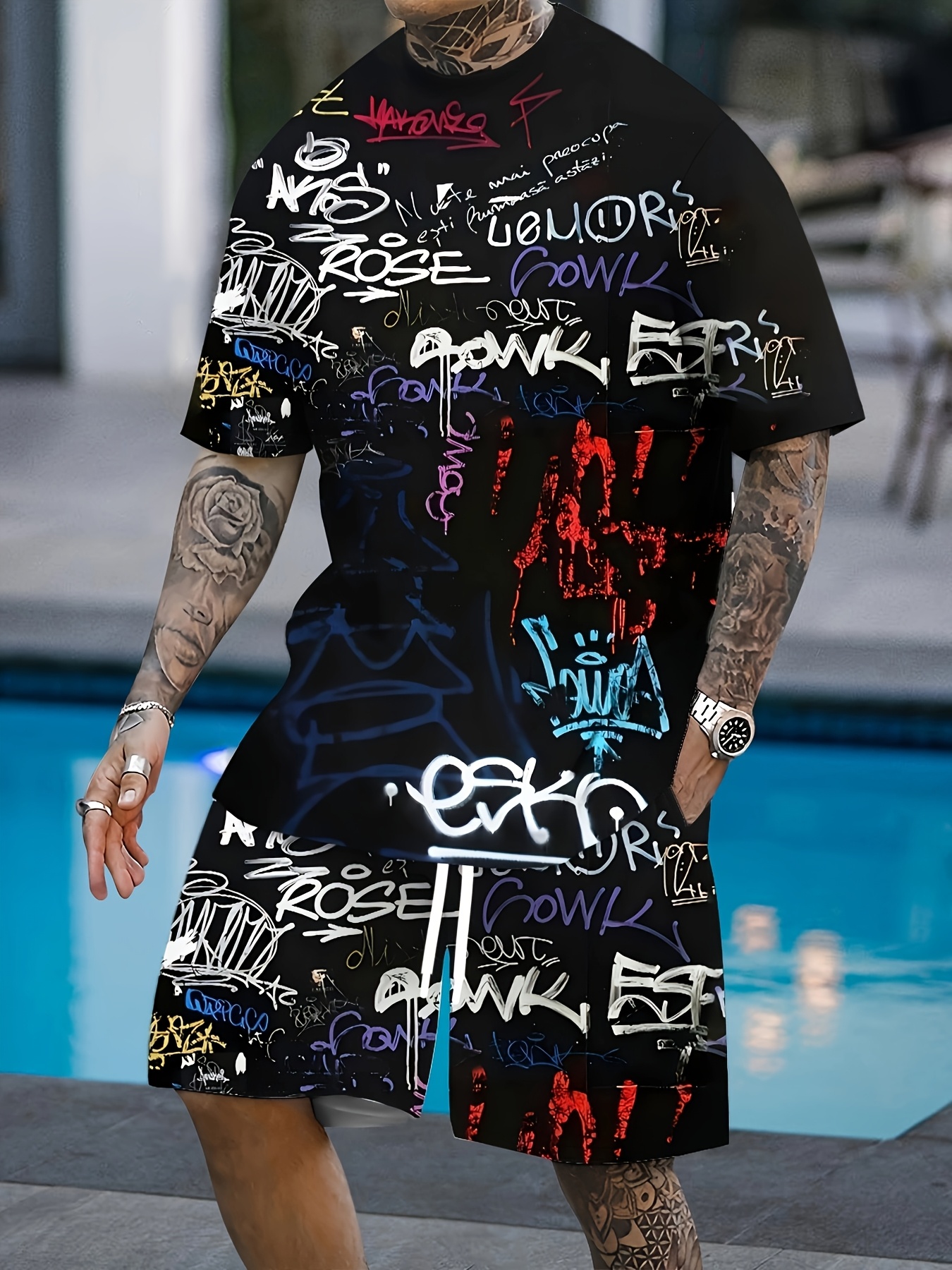Street Fashion In China - 2026 Summer New Men's Short-Sleeved Shorts