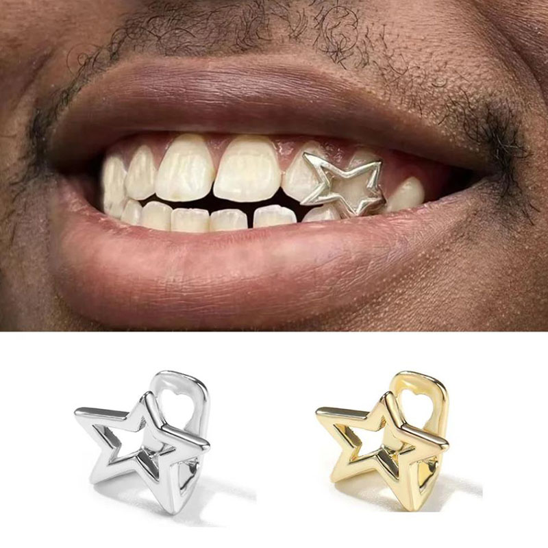 Street Fashion Jewelry - Halloween Irregular Hollow Pentagram Star Teeth