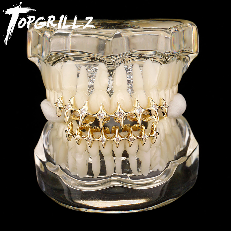 Street Fashion Jewelry - TOPGRILLZ Cross Bling Teeth Grillz 8/8