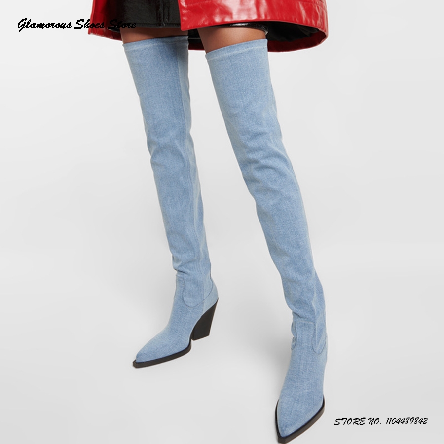 Street Fashion Rome - Fashion Stretch Over-the-knee Boots Women's Pointed
