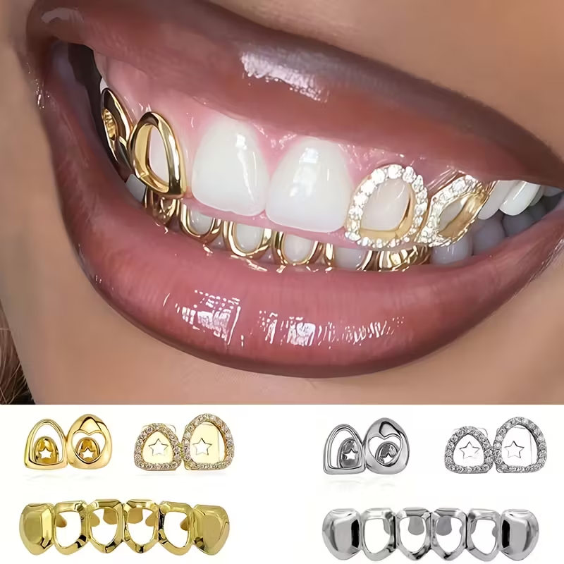 Street Fashion Jewelry - 3Pcs Hip Hop Fashion Hollow-Out Shiny