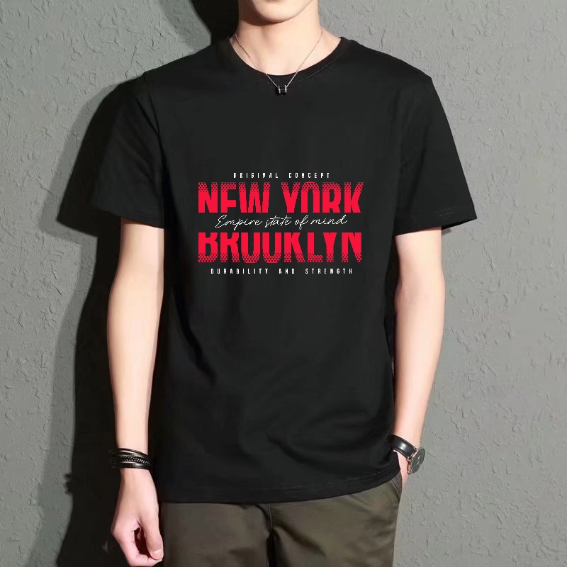 Men's Black Round-Neck Short-S - đánh giá và giá Street Fashion Of New York