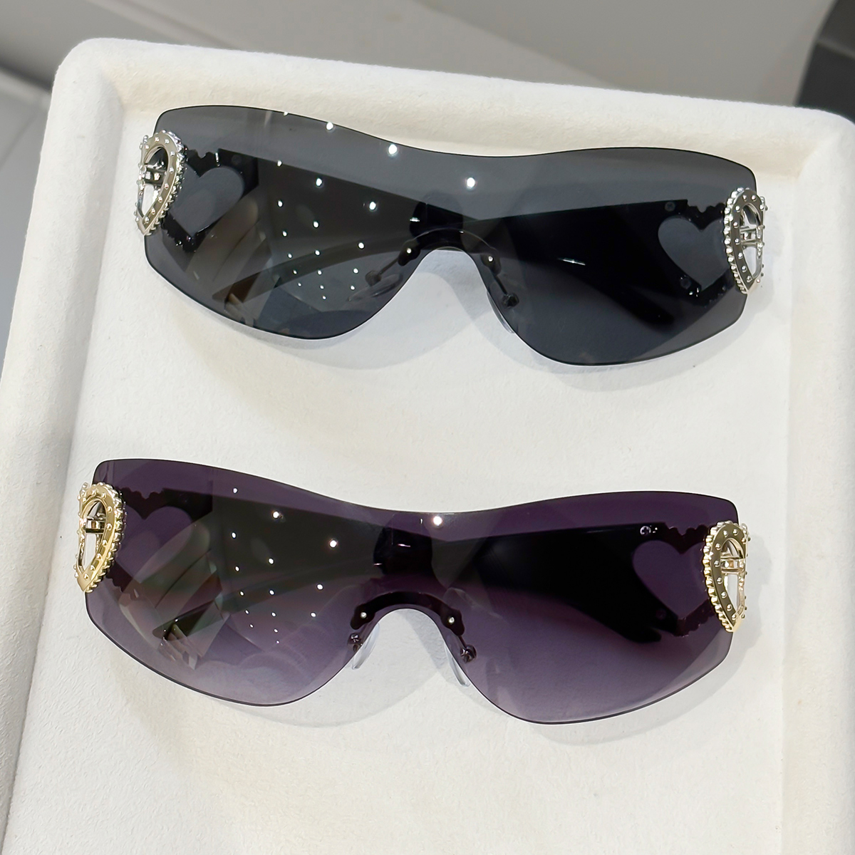 2pcs Y2K integrated frameless  - đánh giá và giá Street Fashion Glasses