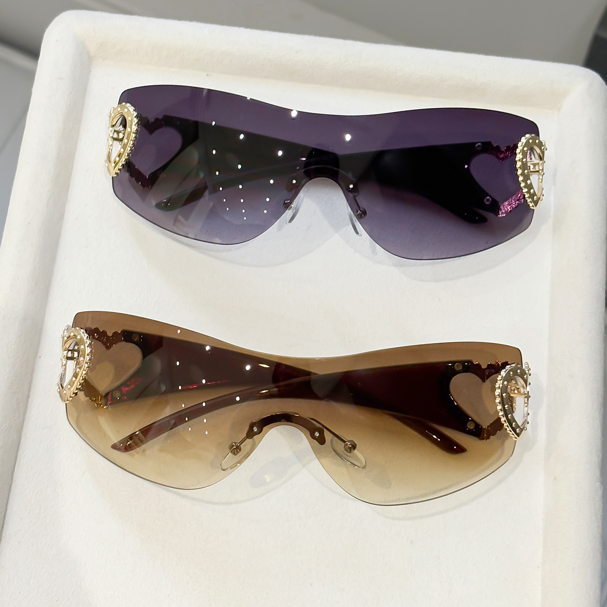 2pcs Y2K integrated frameless  - đánh giá và giá Street Fashion Glasses