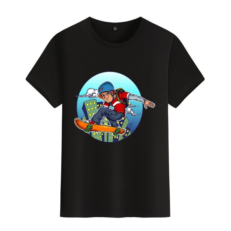 Men's Black Round-Neck Short-S - đánh giá và giá Street Fashion Youth
