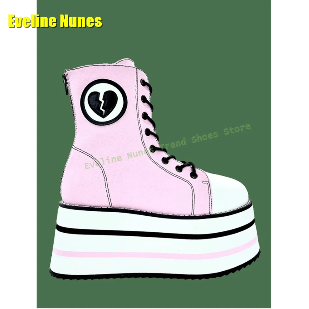 Pink Denim Platform Cross Toed - đánh giá và giá Street Fashion Girl