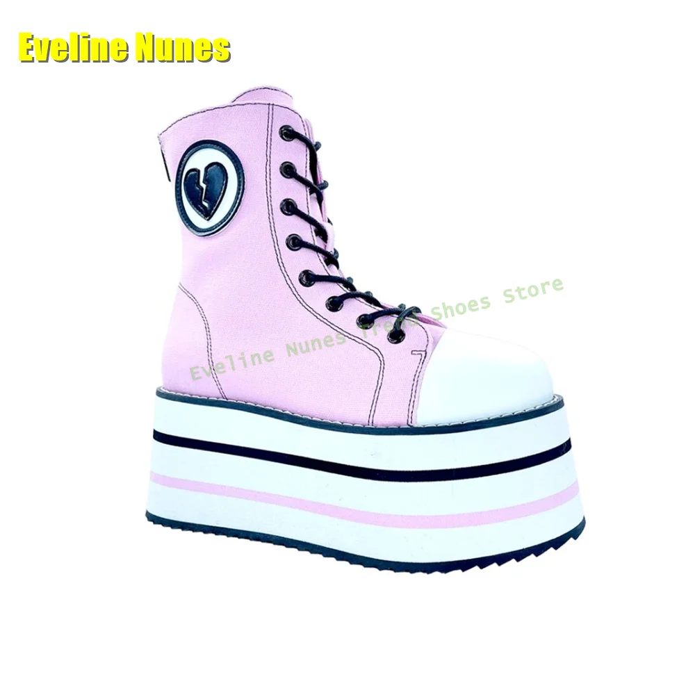 Pink Denim Platform Cross Toed - đánh giá và giá Street Fashion Girl