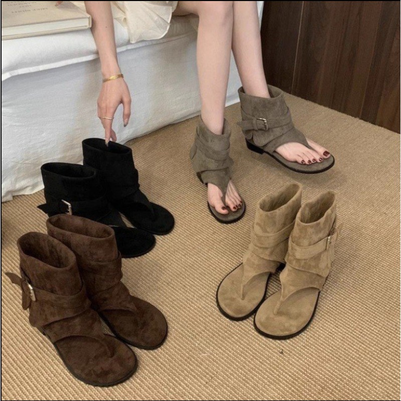 2025Spring Clip Toe Flats Sand - đánh giá và giá Street Fashion Rome