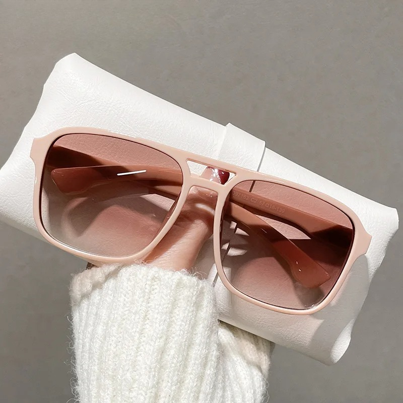 Square Double Bridges Sunglass - đánh giá và giá Street Fashion Glasses