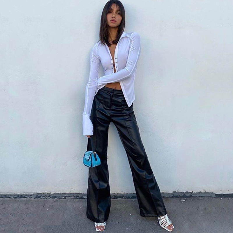 Eco-Friendly Leather Pants Hig - đánh giá và giá Street Fashion Week