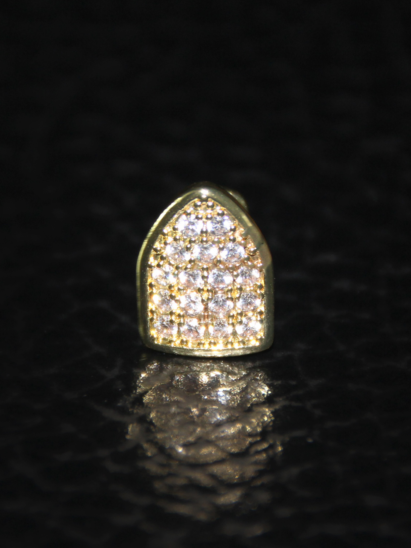 1pc Full Zircon Inlaid Teeth D - đánh giá và giá Street Fashion Jewelry