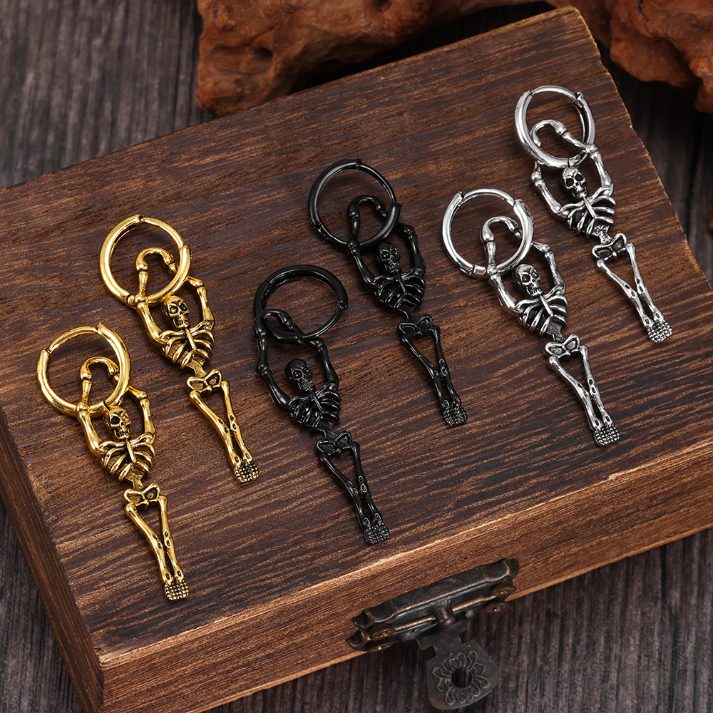 Dark 3D Skeleton Earrings – Di - đánh giá và giá Street Fashion Vibes