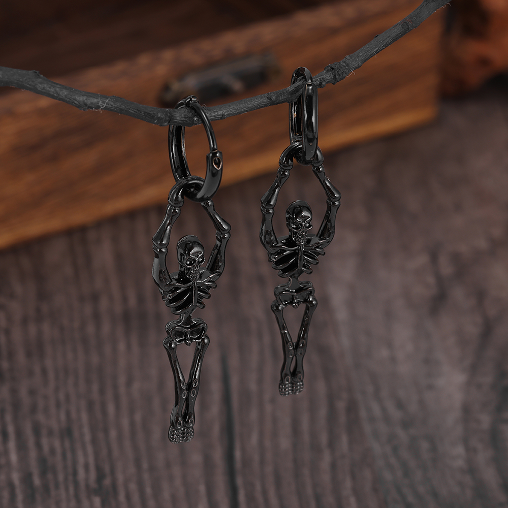 Dark 3D Skeleton Earrings – Di - đánh giá và giá Street Fashion Vibes