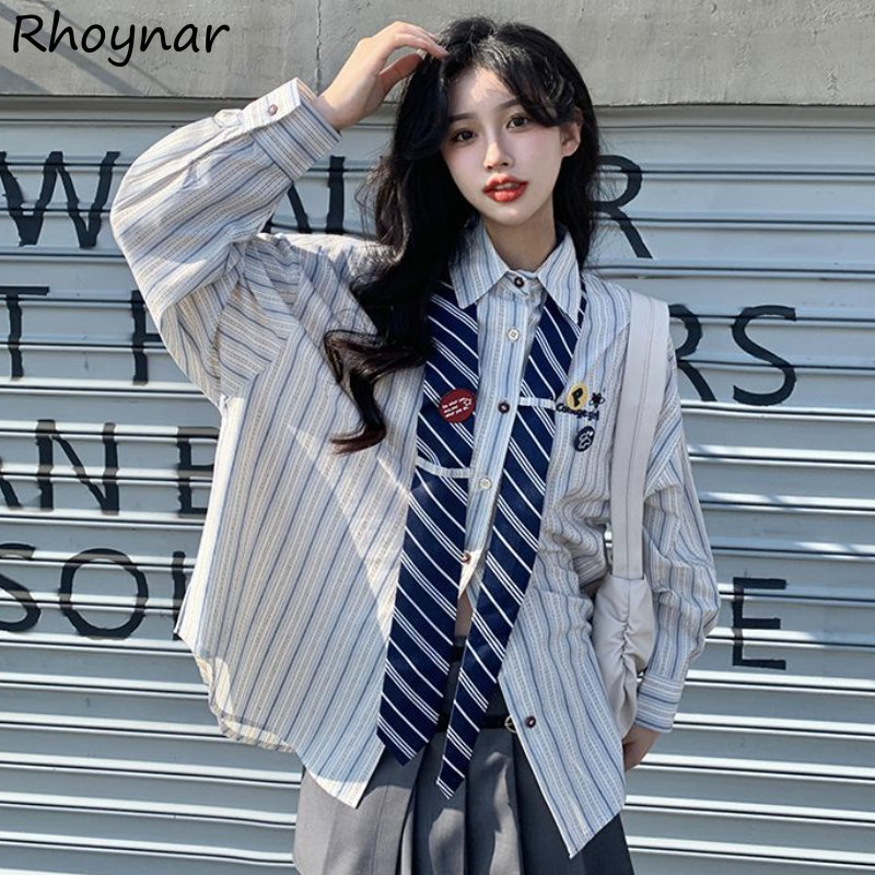 Striped Shirts Women Baggy Pre - đánh giá và giá Street Fashion Youth