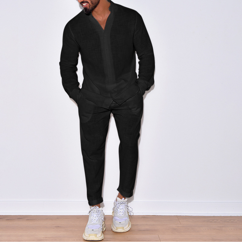 Men's casual cotton two-piece  - đánh giá và giá Street Fashion Week